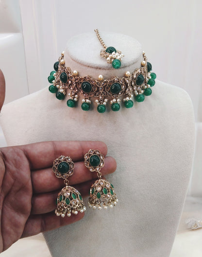 green Choker Jewellery Bendigo  Set