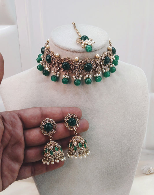 green Choker Jewellery Bendigo  Set