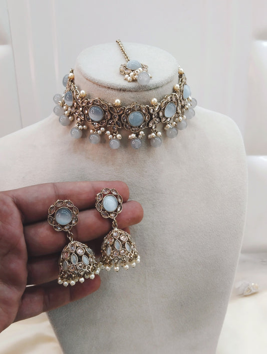 Grey  Choker Jewellery Bendigo  Set