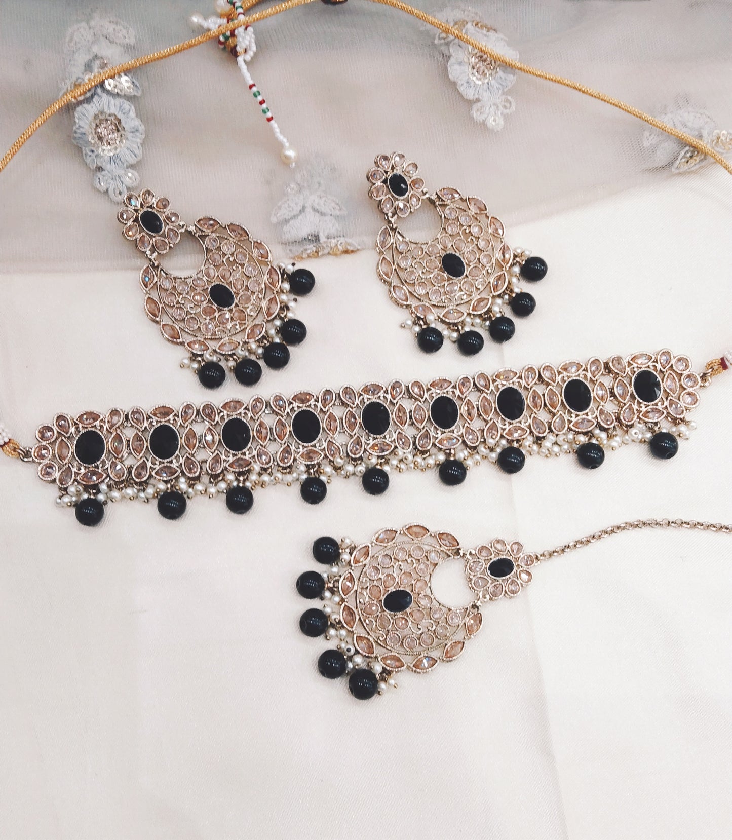 Black Choker Jewellery Wellington  Set