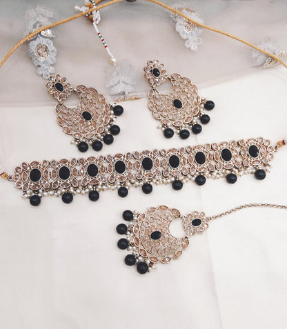 Black Choker Jewellery Wellington  Set