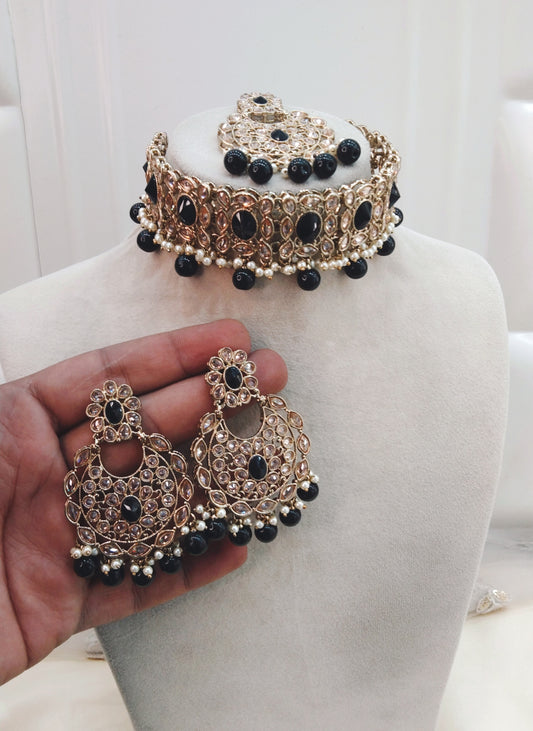 Black Choker Jewellery Wellington  Set