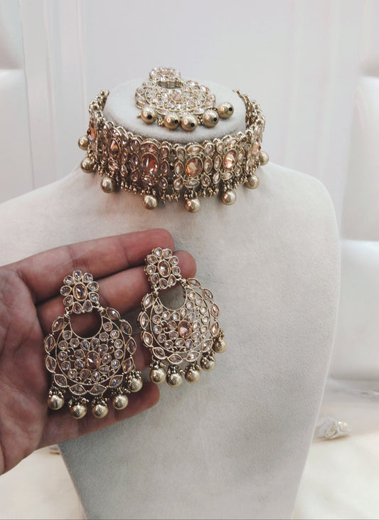 Antique Gold Choker Jewellery Wellington  Set