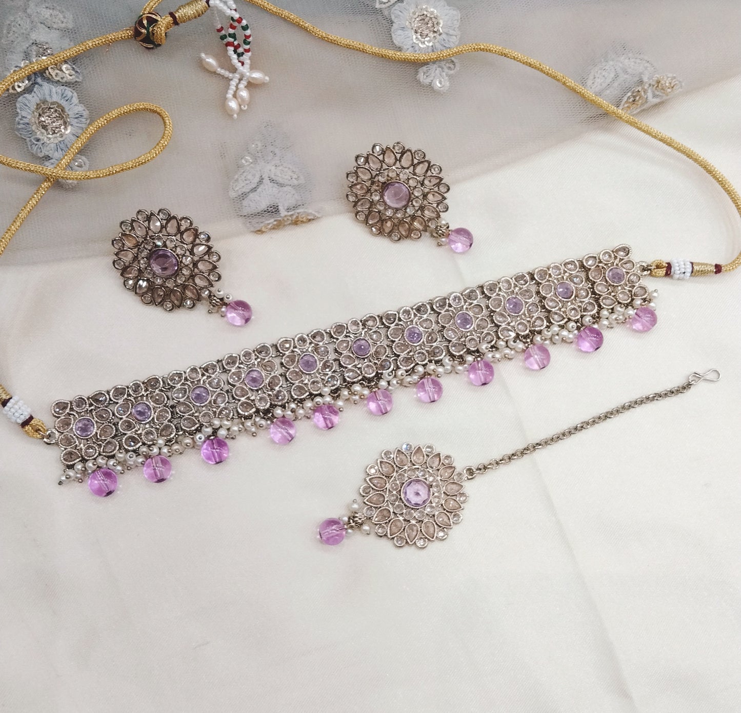 Lavender  Choker Jewellery Holo  Set