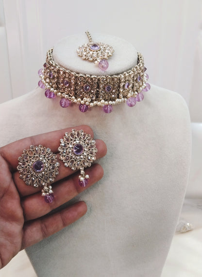 Lavender  Choker Jewellery Holo  Set