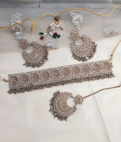 Antique Gold Choker Jewellery Shine Set
