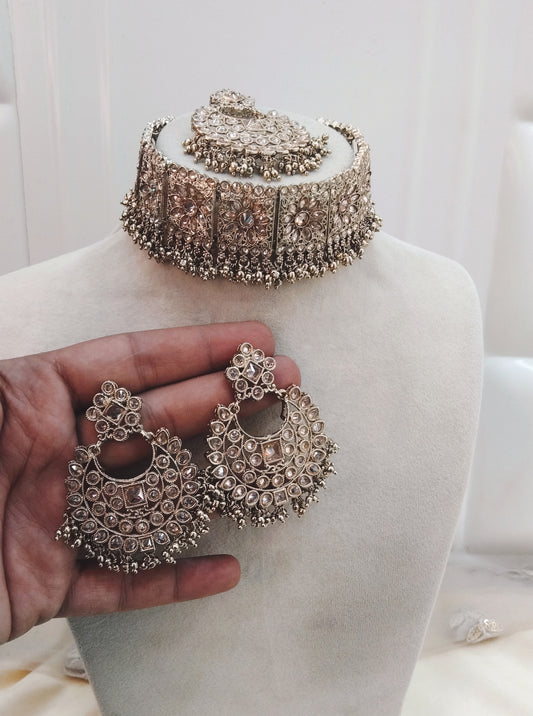 Antique Gold Choker Jewellery Shine Set
