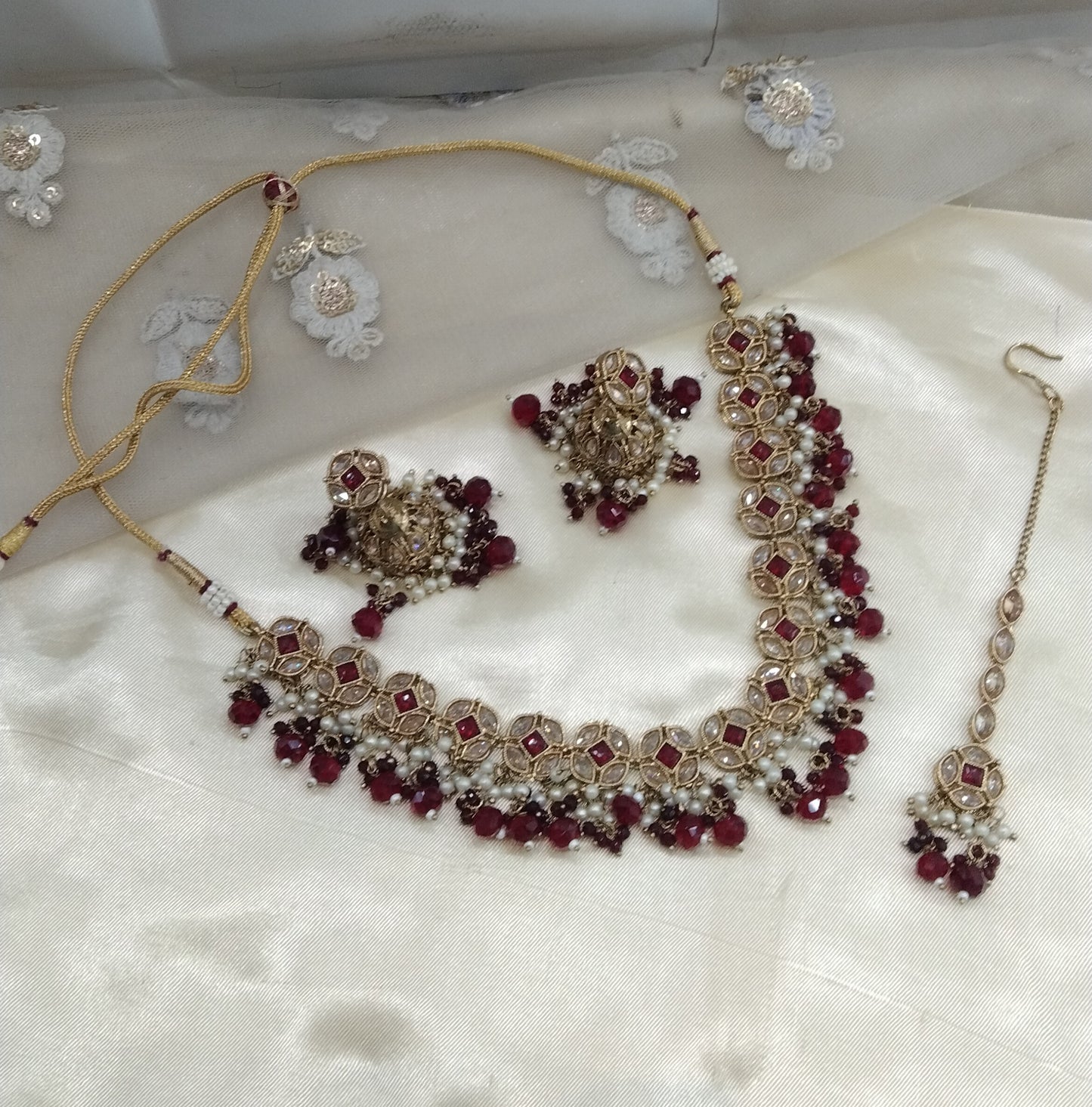 Maroon Necklace Jewellery Tauranga Set