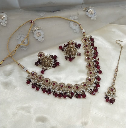 Maroon Necklace Jewellery Tauranga Set