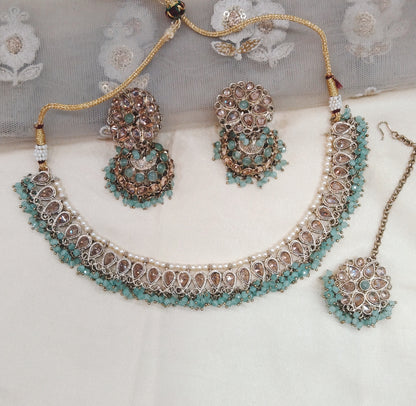 Sea Green Necklace Jewellery Arts Set