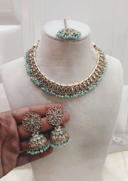 Sea Green Necklace Jewellery Arts Set