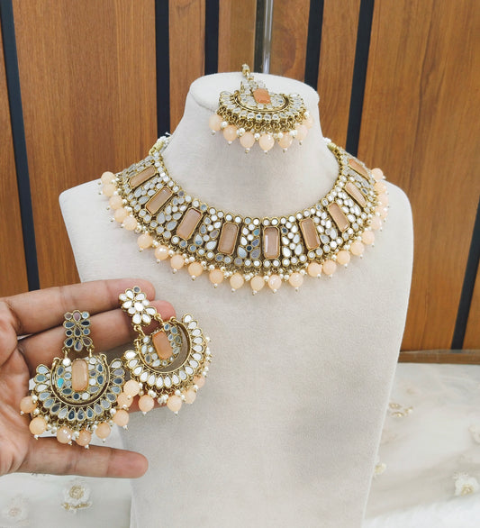 Peach Necklace Jewellery Rihana Set