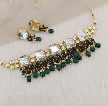 Green Choker Jewellery Pc Set