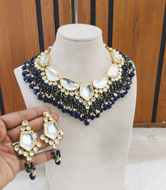 Blue Necklace Jewellery Pc Set