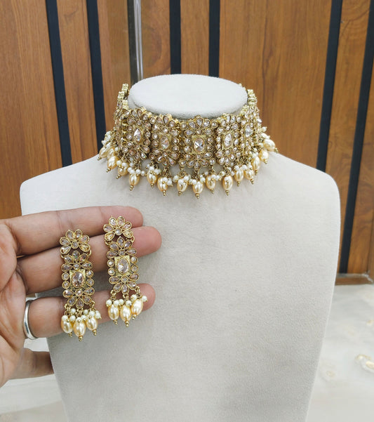 Antique Golden Choker Jewellery Nora Set