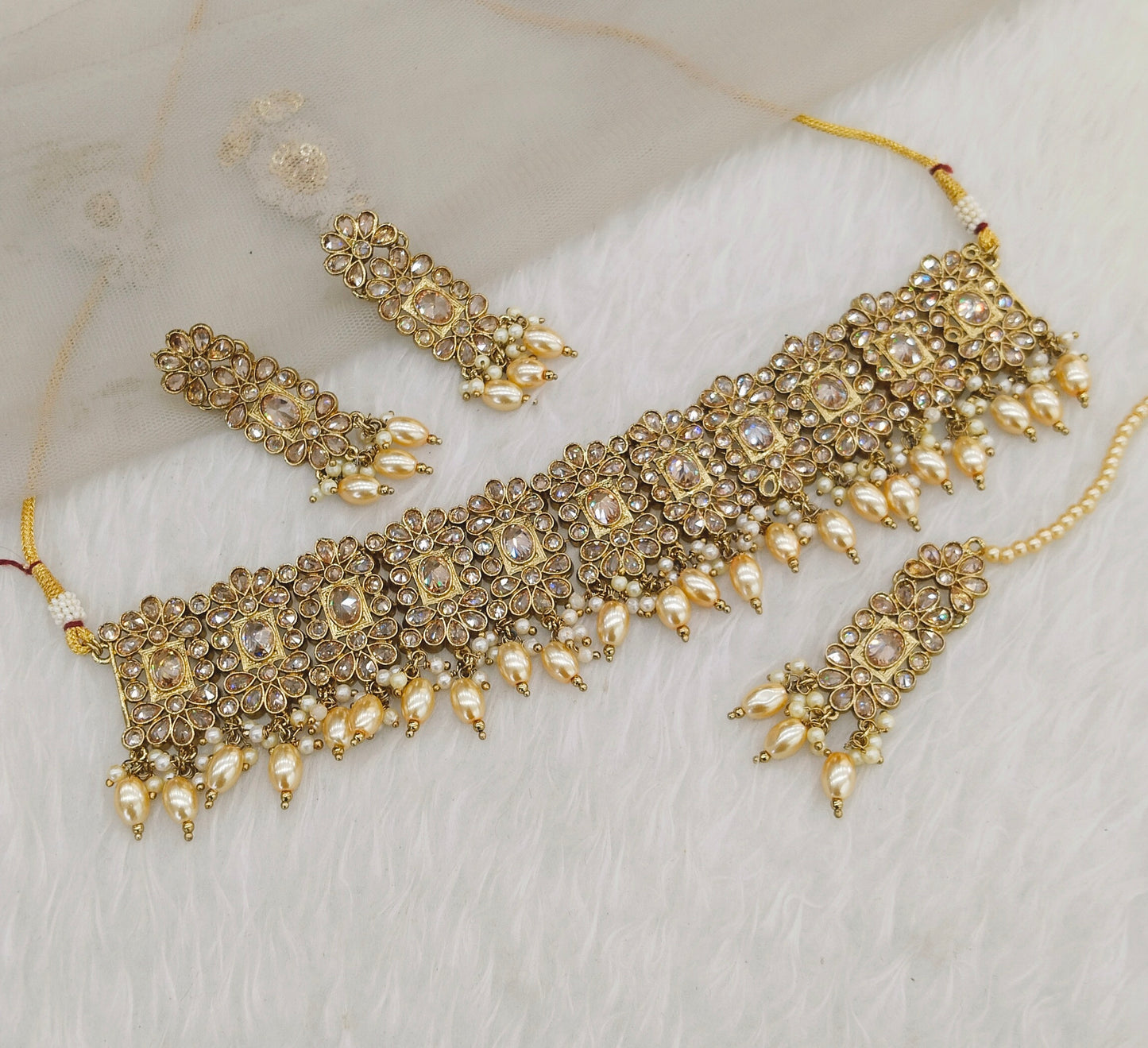 Antique Golden Choker Jewellery Nora Set