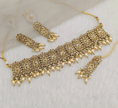 Antique Golden Choker Jewellery Nora Set