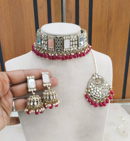 Ruby Choker Jewellery Della Set