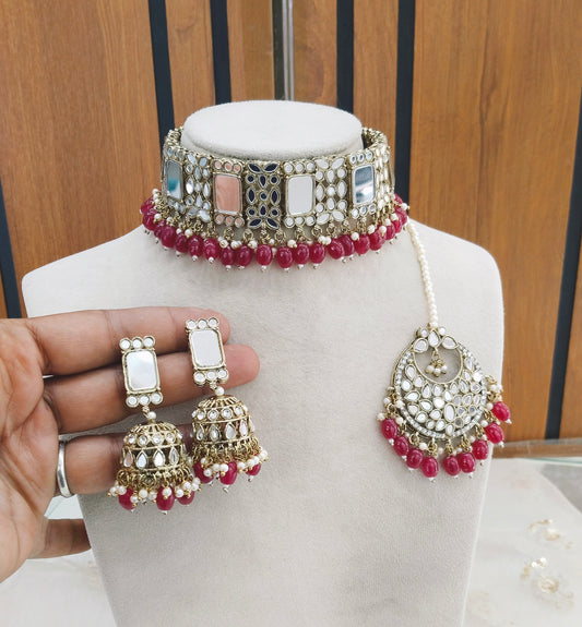 Ruby Choker Jewellery Della Set