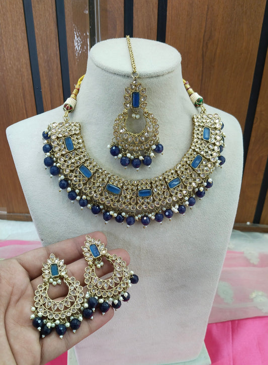 Blue Necklace Jewellery Anna Set
