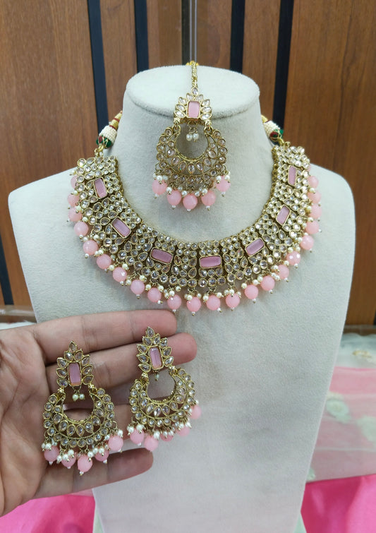Baby Pink Necklace Jewellery Anna Set