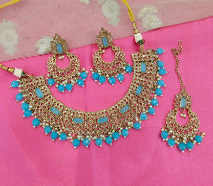 Sky Blue Necklace Jewellery Anna Set
