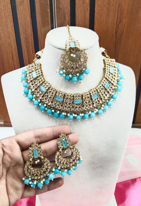Sky Blue Necklace Jewellery Anna Set