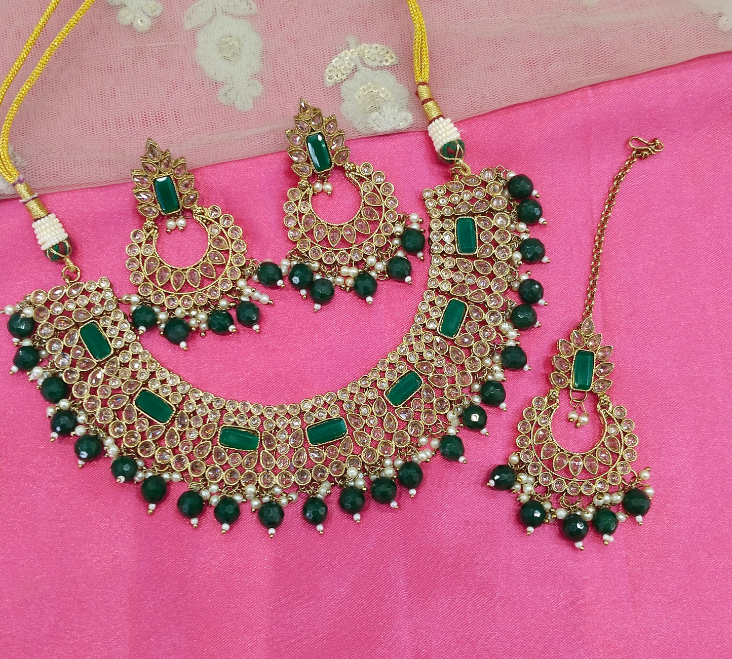 Green Necklace Jewellery Anna Set
