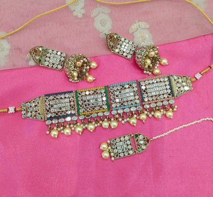 Multi Color Choker Jewellery Ava Set