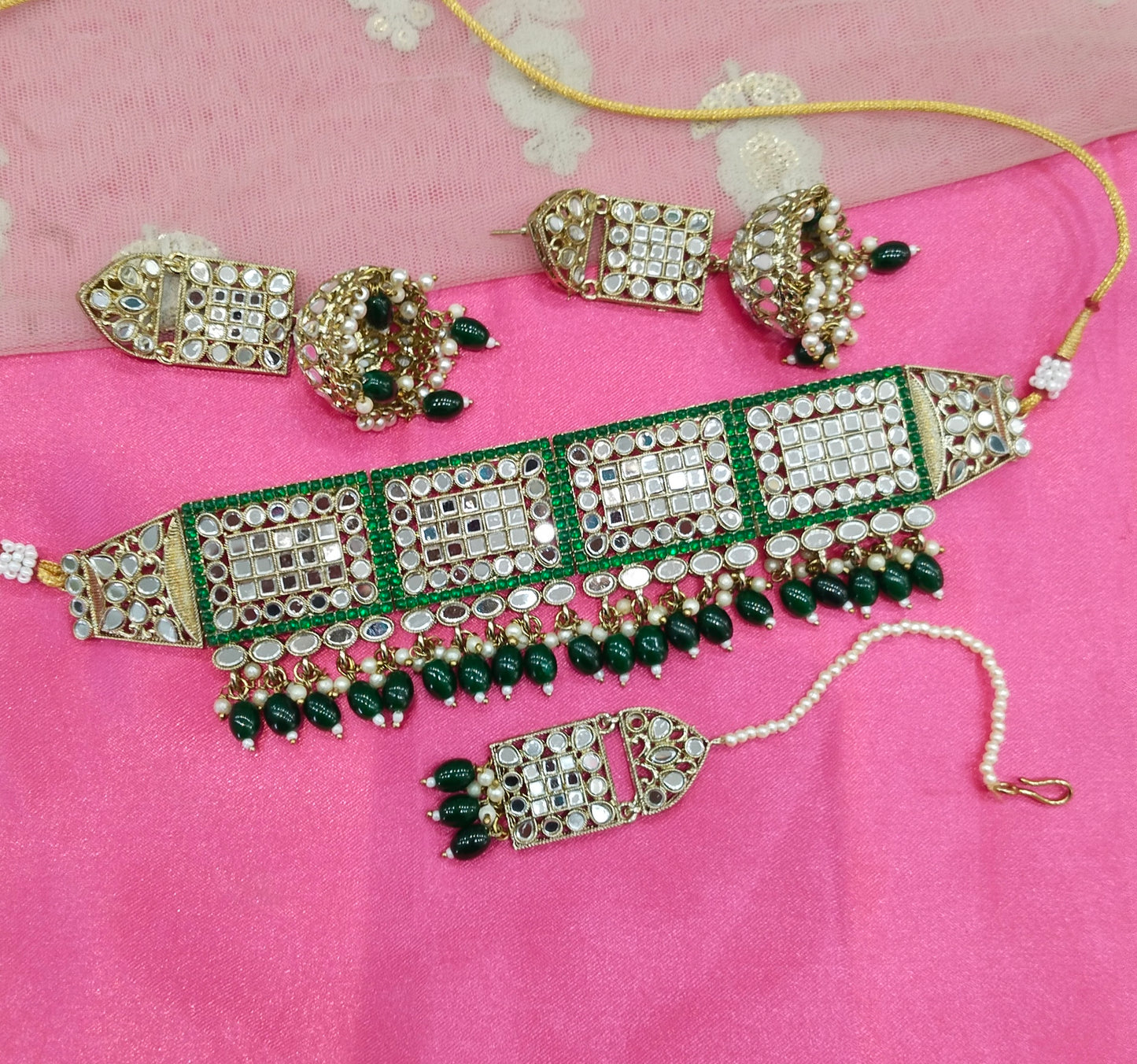 Green Choker Jewellery Ava Set