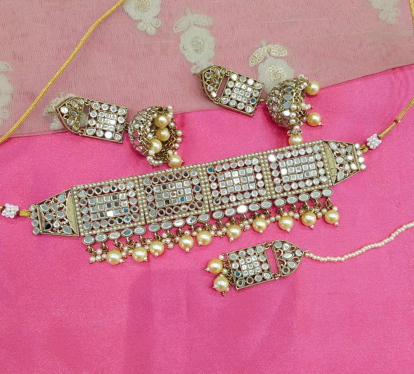 Antique Gold Choker Jewellery Ava Set