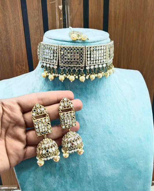 Antique Gold Choker Jewellery Ava Set