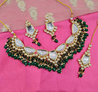 Green Necklace Jewellery Pc Set