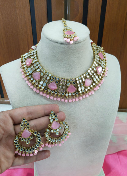 Pink Necklace Jewellery Zoa Set