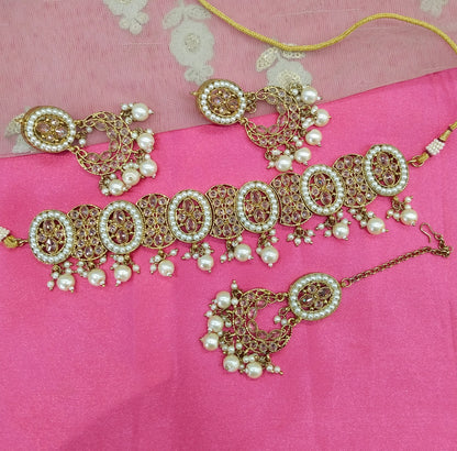 Antique Gold Choker Jewellery  Mila Set