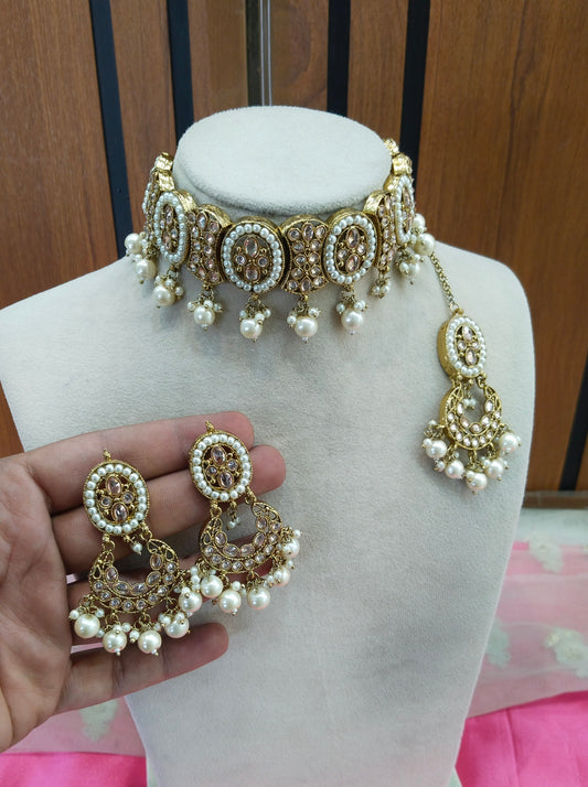 Antique Gold Choker Jewellery  Mila Set