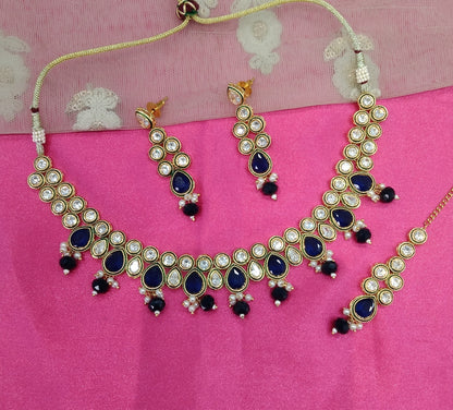 Blue Necklace Kundan Jewellery Swaziland Set