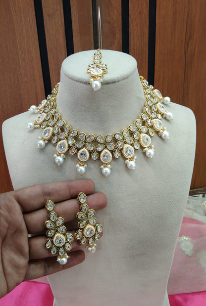 White Necklace Kundan Jewellery Swaziland Set