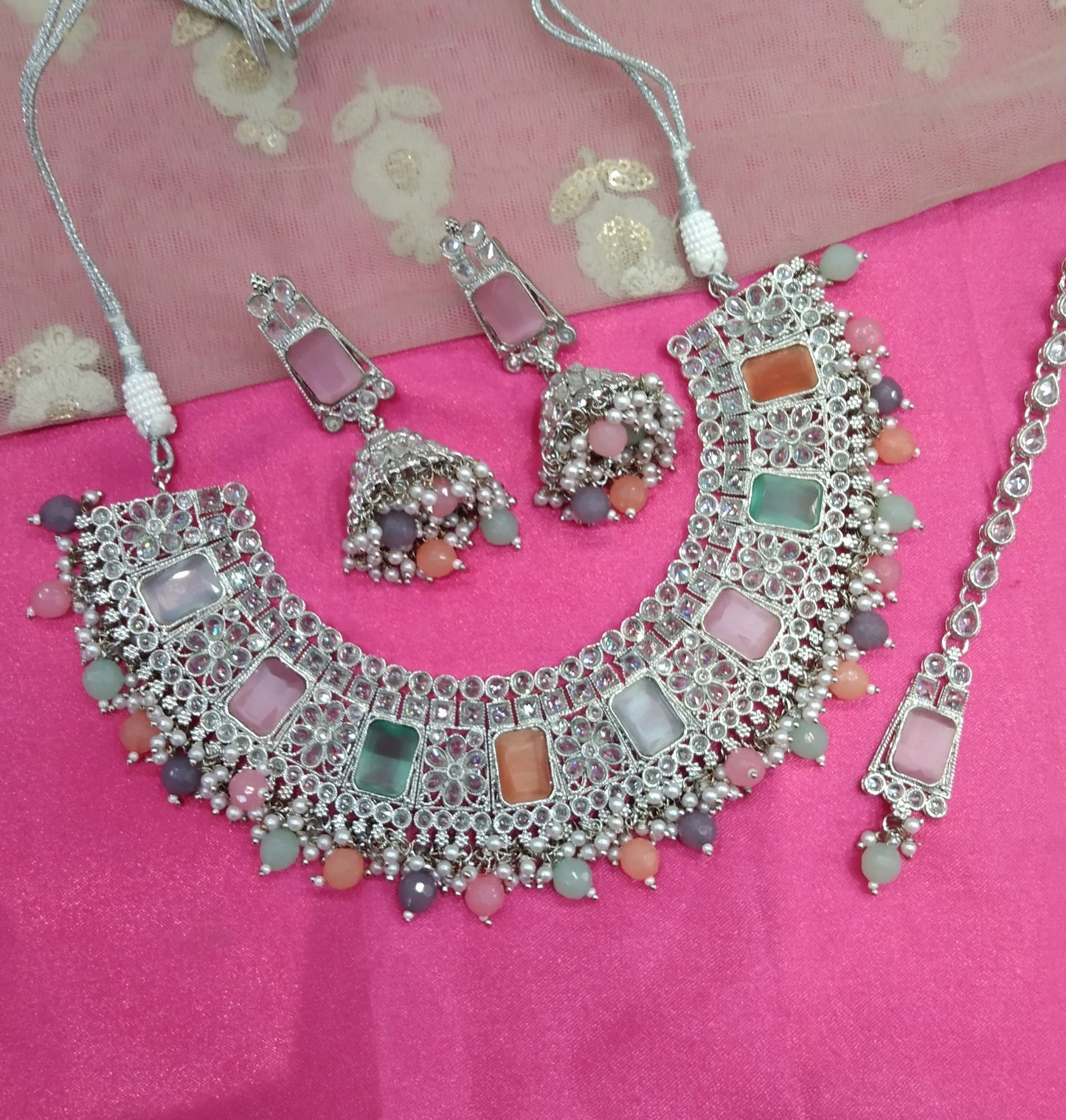 Silver Multi Necklace Jewellery Sunny Set