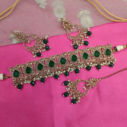 Green Choker Jewellery Chris Set