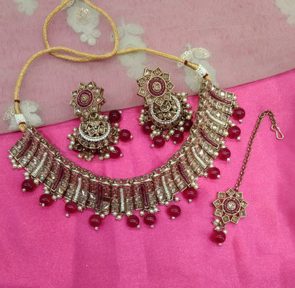 Ruby Choker Jewellery Armaan Set
