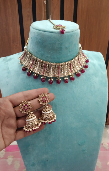 Ruby Choker Jewellery Armaan Set