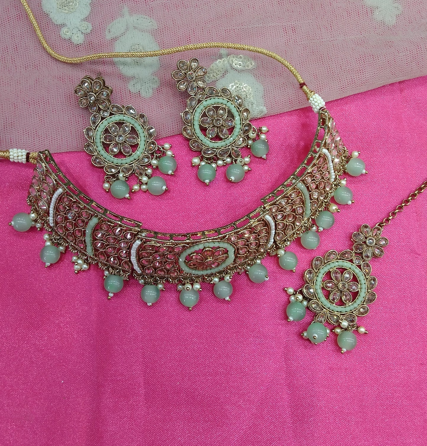 Pista Choker Jewellery Armaan Set