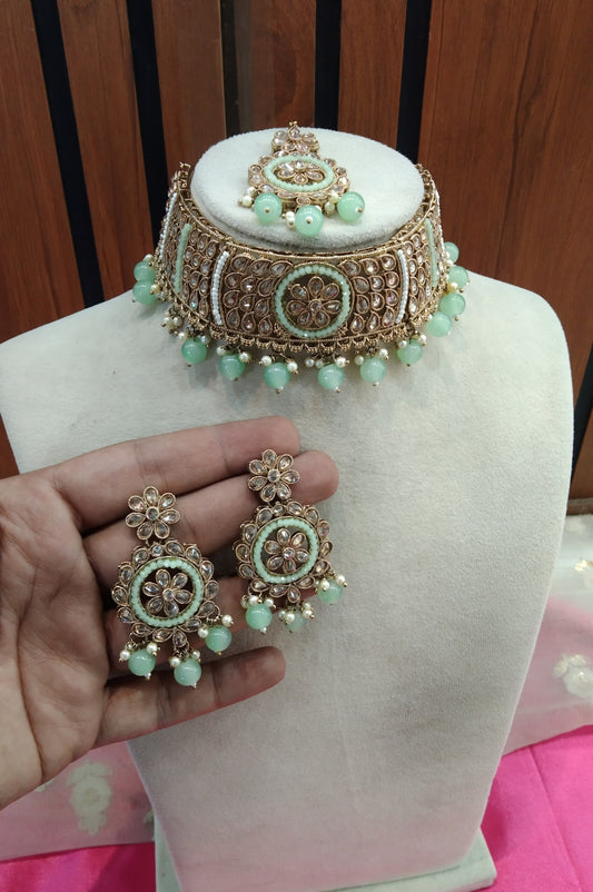 Pista Choker Jewellery Armaan Set