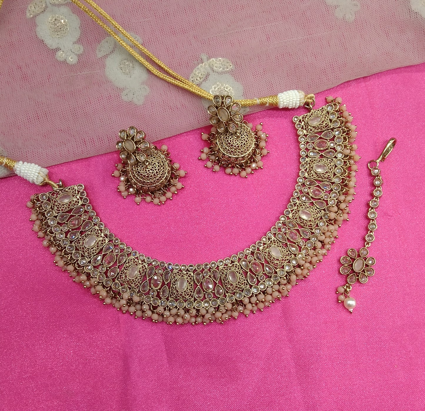 Peach Necklace Jewellery Sunny Set