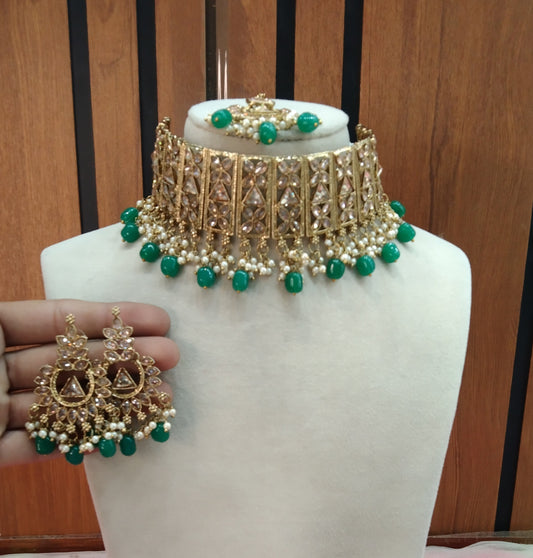 Green Choker Jewellery Armaan Set
