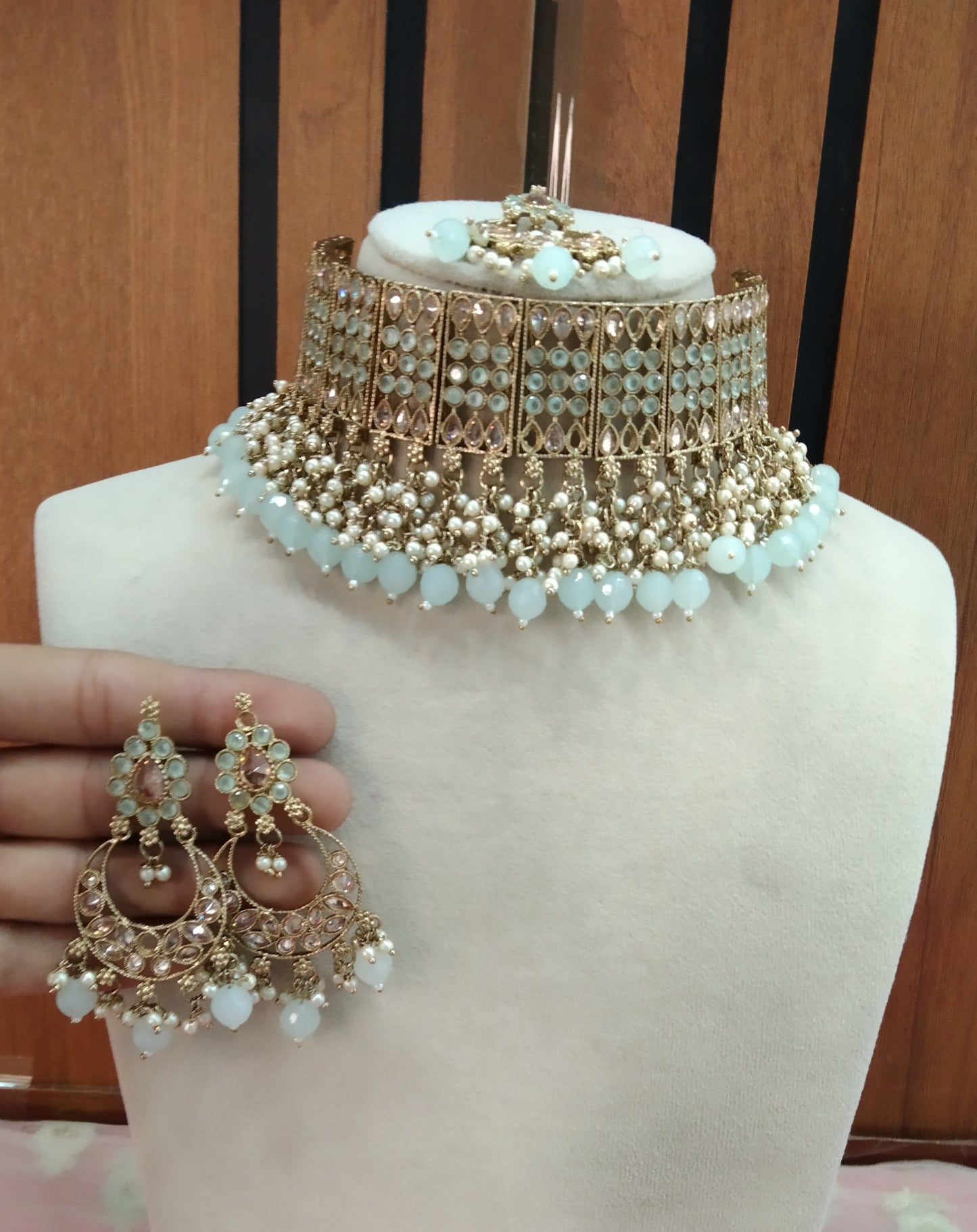 Sea Green Choker Jewellery Armaan Set