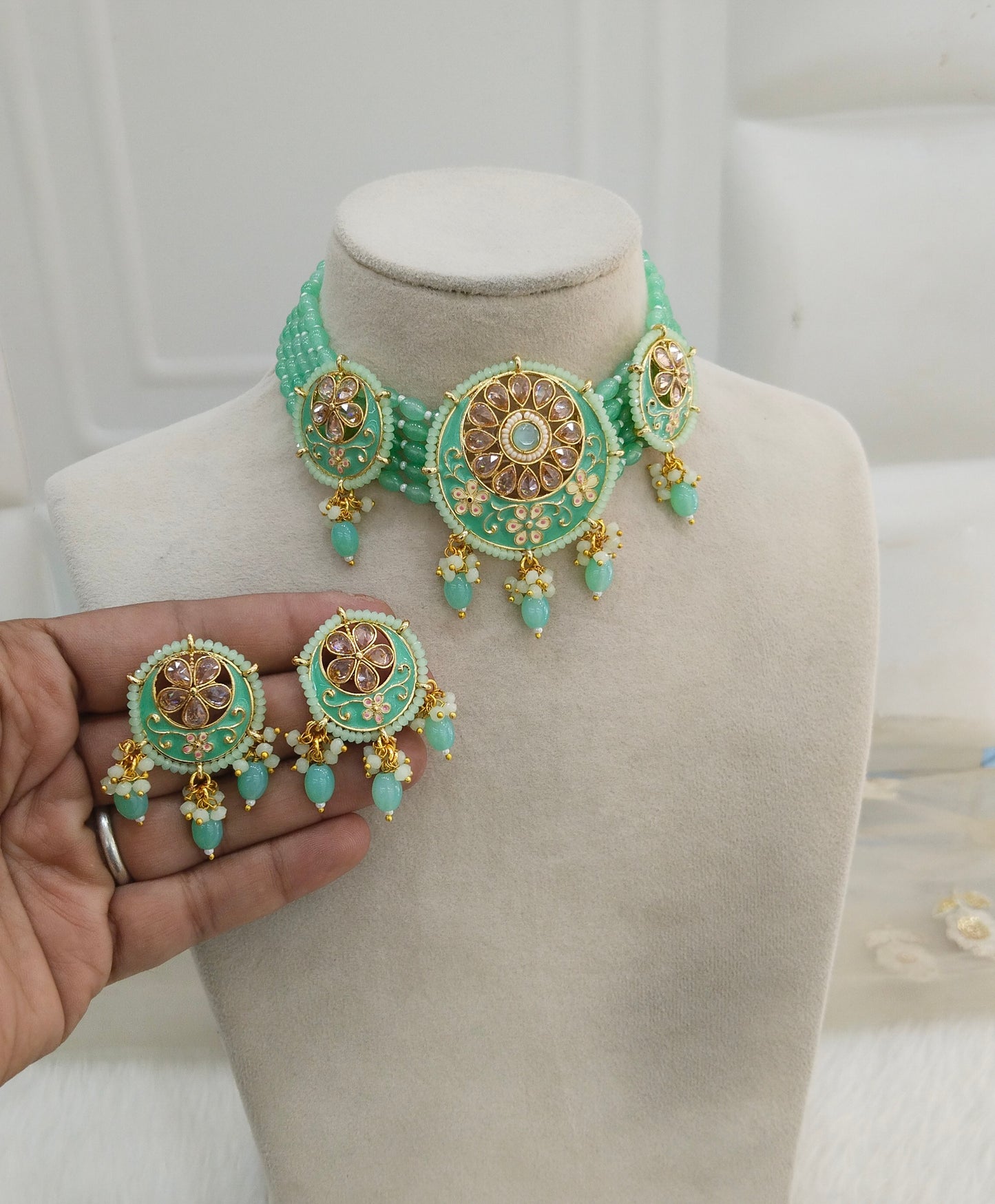 Pista Choker Jewellery tarn Set