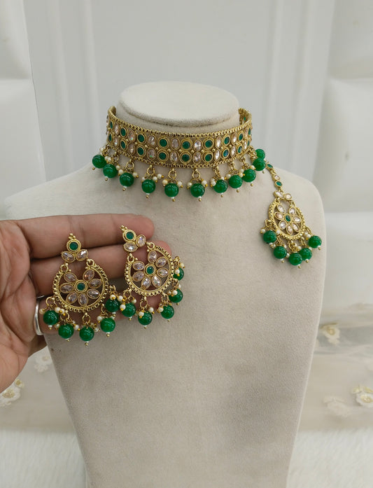 Green Choker Jewellery Timi Set