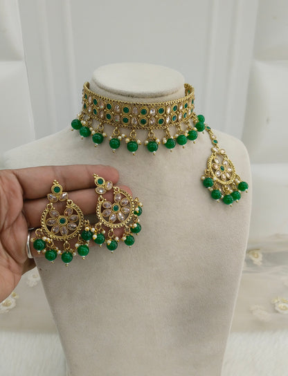 Green Choker Jewellery Timi Set